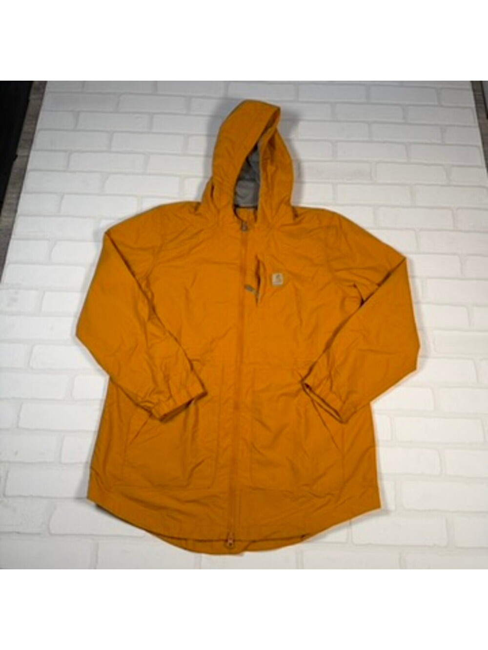 Carhartt Rain Defender Relaxed Fit Hooded Jacket Womens Large 12-14 Burnt Orange